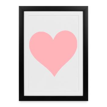 Valentines Pink Heart, Valentine's Day - Framed poster (27 × 37 cm) - black - Front