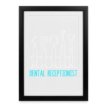 Dental Dentist Receptionist Dentist - Framed poster (27 × 37 cm) - black - Front