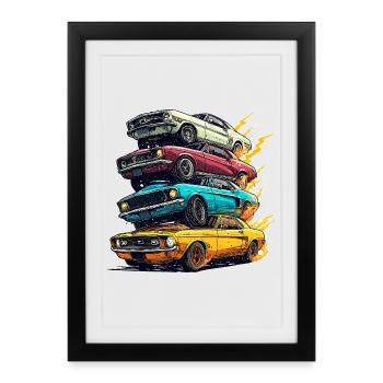 Just A Boy Who Loves Cars Toddler Graphic - Framed poster (27 × 37 cm) - black - Front