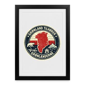 Droit international de l’autodétermination Kalaallit Nunaat - Affiche encadrée (27 × 37 cm) - noir - Devant