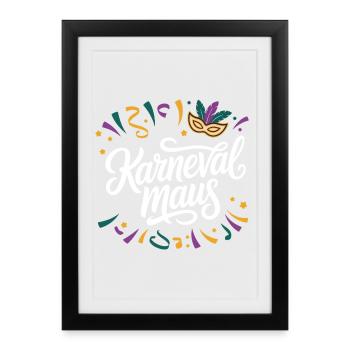 Souris de carnaval - Affiche encadrée (27 × 37 cm) - noir - Devant