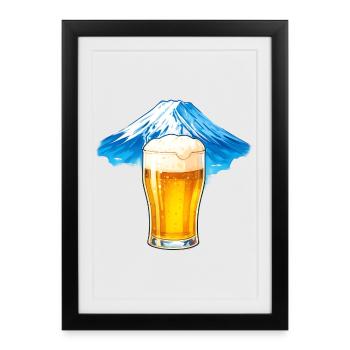 Beer Summit Panorama - Framed poster (27 × 37 cm) - black - Front