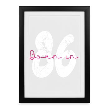 Né en 86 Neon Retro - Affiche encadrée (27 × 37 cm) - noir - Devant