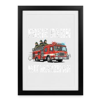 Passage dégagé pour les pompiers - Affiche encadrée (27 × 37 cm) - noir - Devant