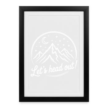 Mountains Backpack Adventure Shirt - Framed poster (27 × 37 cm) - black - Front