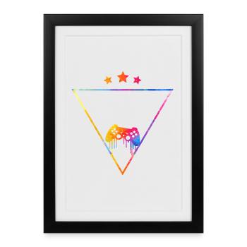Gaming star - Framed poster (27 × 37 cm) - black - Front