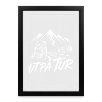 Randonnée en montagne Promenade - Affiche encadrée (27 × 37 cm) - noir - Devant