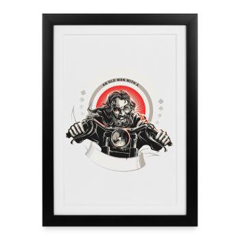 Ne sous-estime jamais un vieil homme... - Affiche encadrée (27 × 37 cm) - noir - Devant