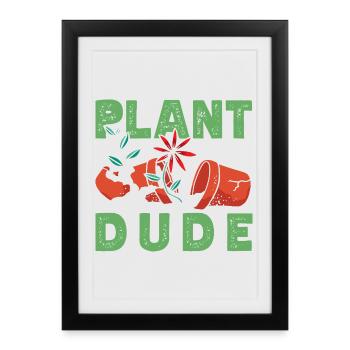 Amoureux des plantes Mec Plantes Fleurs succulentes - Affiche encadrée (27 × 37 cm) - noir - Devant