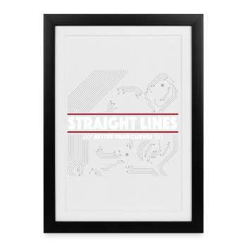 Gerade Linien statt Kurven - Gerahmtes Poster (27 × 37 cm) - Schwarz - Vorne