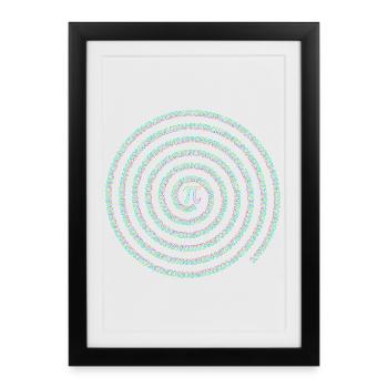 Pi Symbol Spiral Rainbow Pi Day Digits - Framed poster (27 × 37 cm) - black - Front