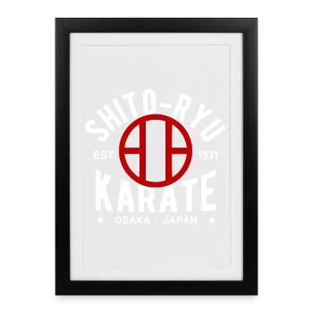 Shito Ryu Karate Osaka Japon Est. 1931 - Affiche encadrée (27 × 37 cm) - noir - Devant