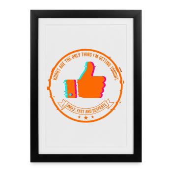 NeonThumbs Stamp : Single ce soir - Affiche encadrée (27 × 37 cm) - noir - Devant