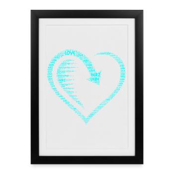 Big Heart, Heart, Arrow with Love, Love Heart - Framed poster (27 × 37 cm) - black - Front