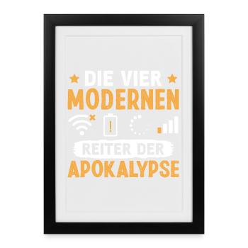 Nerd LES QUATRE CAVALIERS DE L’APOCALYPSE MODERNE - Affiche encadrée (27 × 37 cm) - noir - Devant