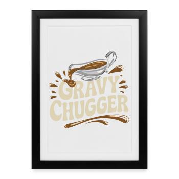Sauce Chugger Drôle de Nourriture Humour Design - Affiche encadrée (27 × 37 cm) - noir - Devant