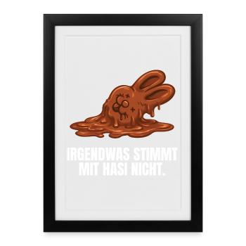 Pâques du lapin en chocolat - Affiche encadrée (27 × 37 cm) - noir - Devant