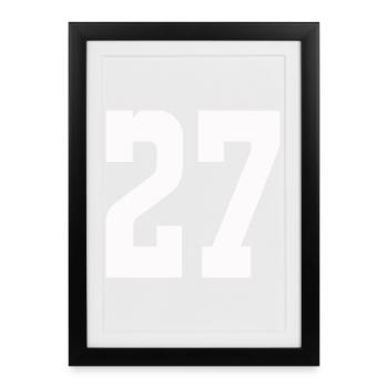 Numerals 27 Contrast Design - Framed poster (27 × 37 cm) - black - Front