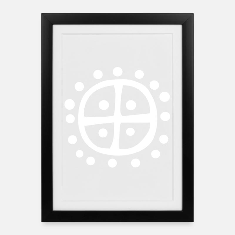 Nordisches Sonnenrad - Gerahmtes Poster (27 × 37 cm) - Schwarz