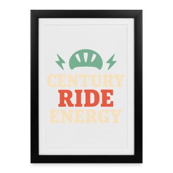 Century Ride 100 miles Cycliste Century - Affiche encadrée (27 × 37 cm) - noir - Devant