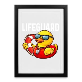 Lifeguard Rubber Duck Duck Lover Duckie - Framed poster (27 × 37 cm) - black - Front