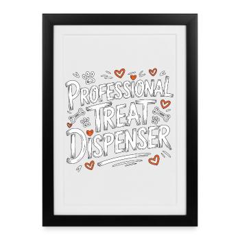 Soins pour animaux de Technie Professionnel Professionnel de Friandises - Affiche encadrée (27 × 37 cm) - noir - Devant