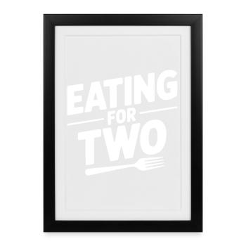 Manger pour deux - Affiche encadrée (27 × 37 cm) - noir - Devant