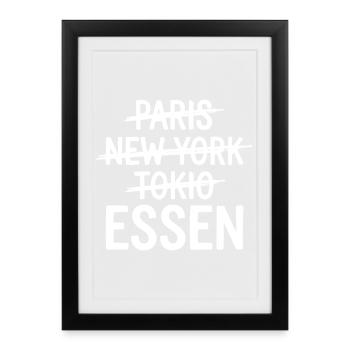 Essen Ruhrpott, T-shirt de ville Ruhrgebiet, sweat à capuche, sac - Affiche encadrée (27 × 37 cm) - noir - Devant