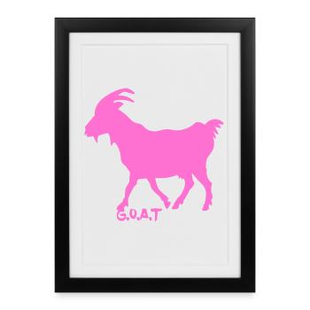 G.O.A.T. rose chèvre. - Affiche encadrée (27 × 37 cm) - noir - Devant