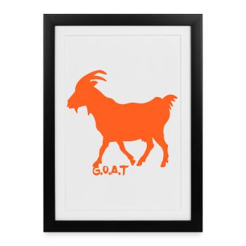Goat G.O.A.T. orange - Framed poster (27 × 37 cm) - black - Front