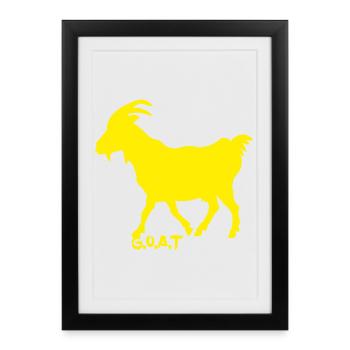 Chèvre GOAT jaune - Affiche encadrée (27 × 37 cm) - noir - Devant