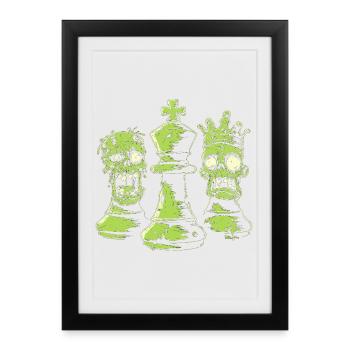 Chess Zombie Figures Design for Men Gift - Framed poster (27 × 37 cm) - black - Front