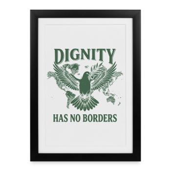 Les droits de l’homme : la dignité rétro n’a pas de déclaration frontalière - Affiche encadrée (27 × 37 cm) - noir - Devant
