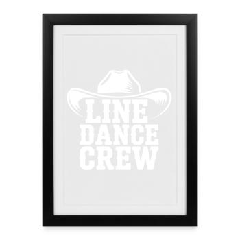 Line Dance Crew Cowboy Logo - Framed poster (27 × 37 cm) - black - Front
