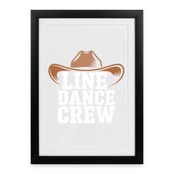 Chapeau de cowboy de la troupe de danse en ligne - Affiche encadrée (27 × 37 cm) - noir - Devant