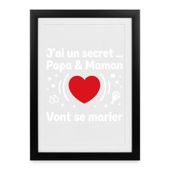 Papa et Maman vont se marier - Affiche encadrée (27 × 37 cm) - noir - Devant