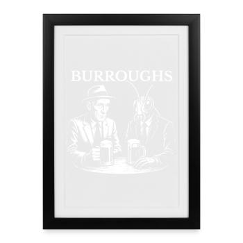 William S Burroughs drinking beer with cockroach - Framed poster (27 × 37 cm) - black - Front