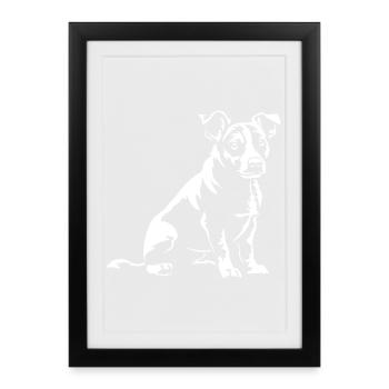 Jack Russell Terrier "Black Edition" - Framed poster (27 × 37 cm) - black - Front