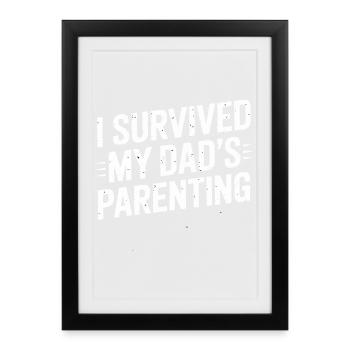 Vatertag Vater Papa Humor Design - Gerahmtes Poster (27 × 37 cm) - Schwarz - Vorne