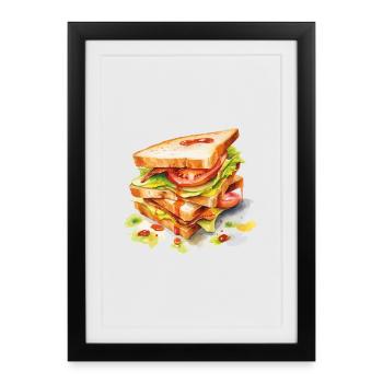 Triple toast sandwich motif - Framed poster (27 × 37 cm) - black - Front