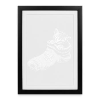 chaton - Affiche encadrée (27 × 37 cm) - noir - Devant