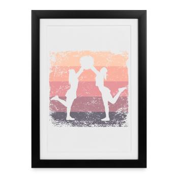 Cheerpom pom girls Mom Cheerleading - Affiche encadrée (27 × 37 cm) - noir - Devant