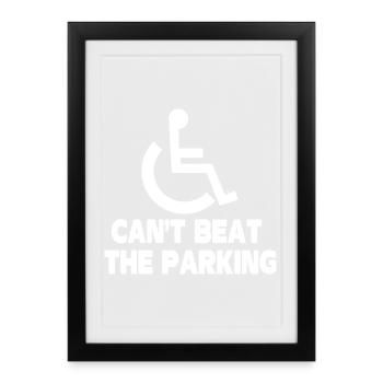 Rien ne vaut le fauteuil roulant amputé drôle qui se gare - Affiche encadrée (27 × 37 cm) - noir - Devant