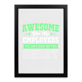 Employé de la semaine Employé du mois - Affiche encadrée (27 × 37 cm) - noir - Devant