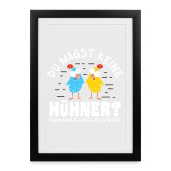 Hühnerflüsterer Huhn Hühnerhalter Hühner - Gerahmtes Poster (27 × 37 cm) - Schwarz - Vorne
