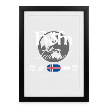 Höfn Island Streetwear Travel Souvenir - Framed poster (27 × 37 cm) - black - Front