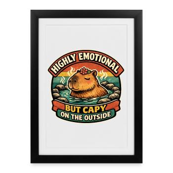 Capybara Gemüt Außenmotiv - Gerahmtes Poster (27 × 37 cm) - Schwarz - Vorne