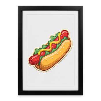 Amour de hot-dog - Affiche encadrée (27 × 37 cm) - noir - Devant