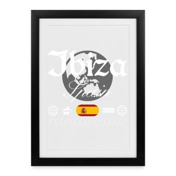 Ibiza Spain Streetwear Travel Souvenir - Framed poster (27 × 37 cm) - black - Front