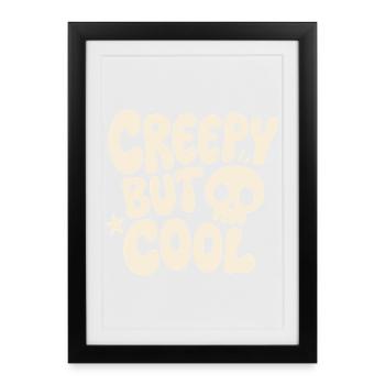 Design de crâne effrayant mais cool - Affiche encadrée (27 × 37 cm) - noir - Devant